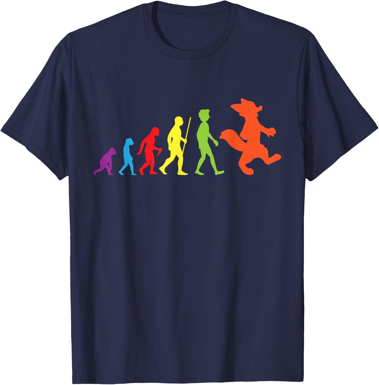 Furry Evolution Proud Furry Tail Ear Furry Person Cosplay T-Shirt - T-Shirt | Navy