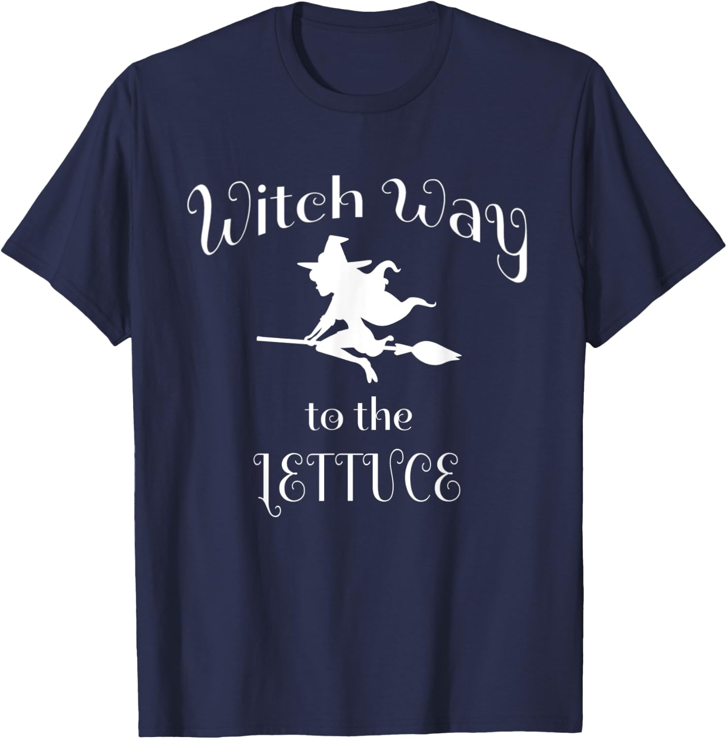 Halloween Pun Witch Way To The Lettuce T-Shirt - T-Shirt | Navy