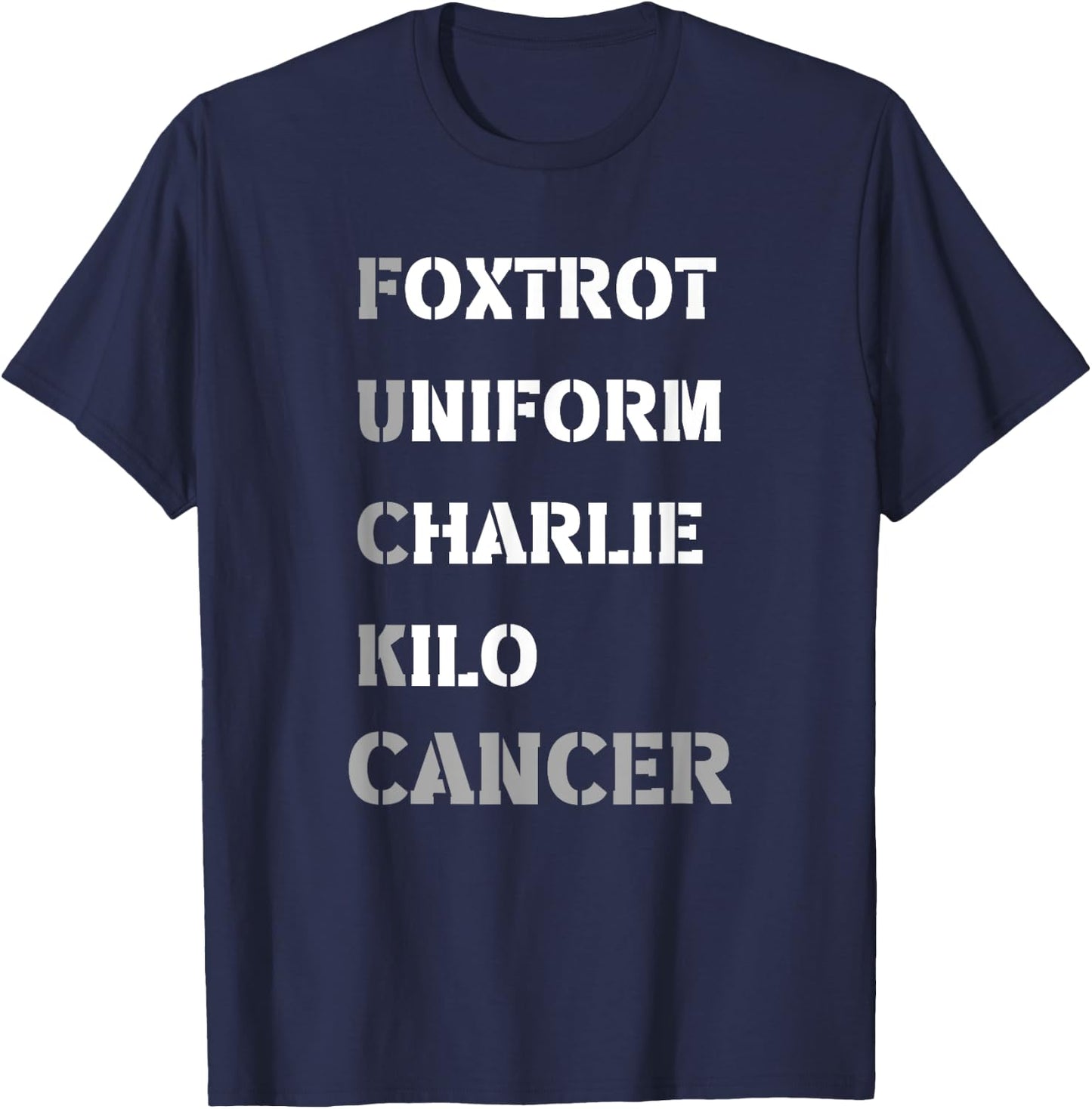 Foxtrot Uniform Charlie Kilo F-ck Lung Cancer - Support T-Shirt - T-Shirt | Navy