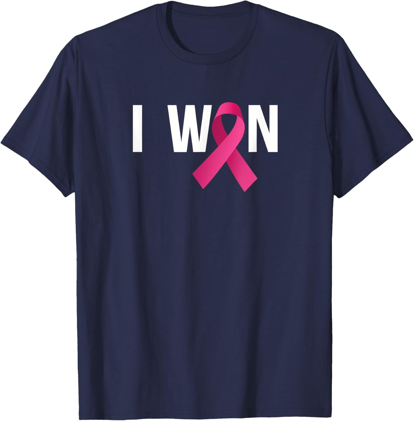 I Won Breast Cancer Awareness Month Pink Ribbon T-Shirt - T-Shirt | Navy