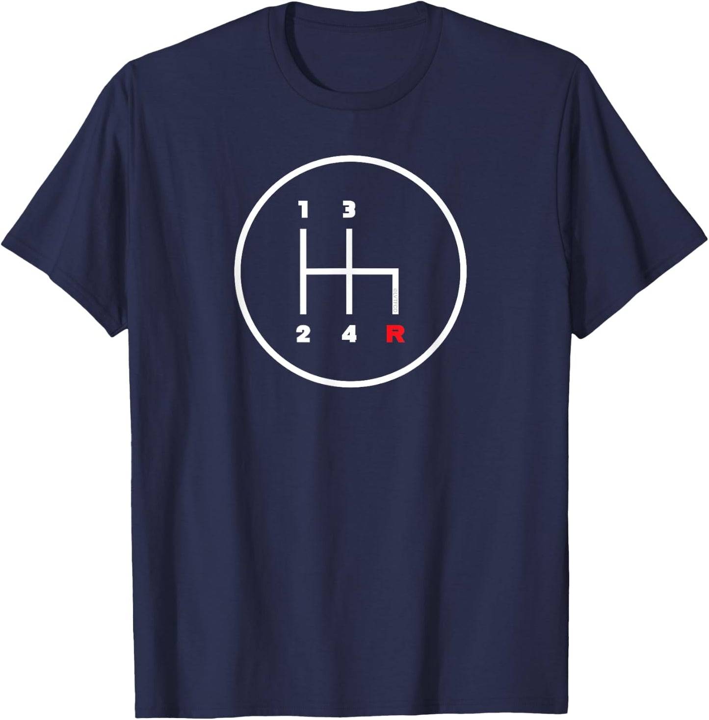 Car Manual Gear Shifter Knob Pattern Icon (4 Speed) T-Shirt - T-Shirt | Navy