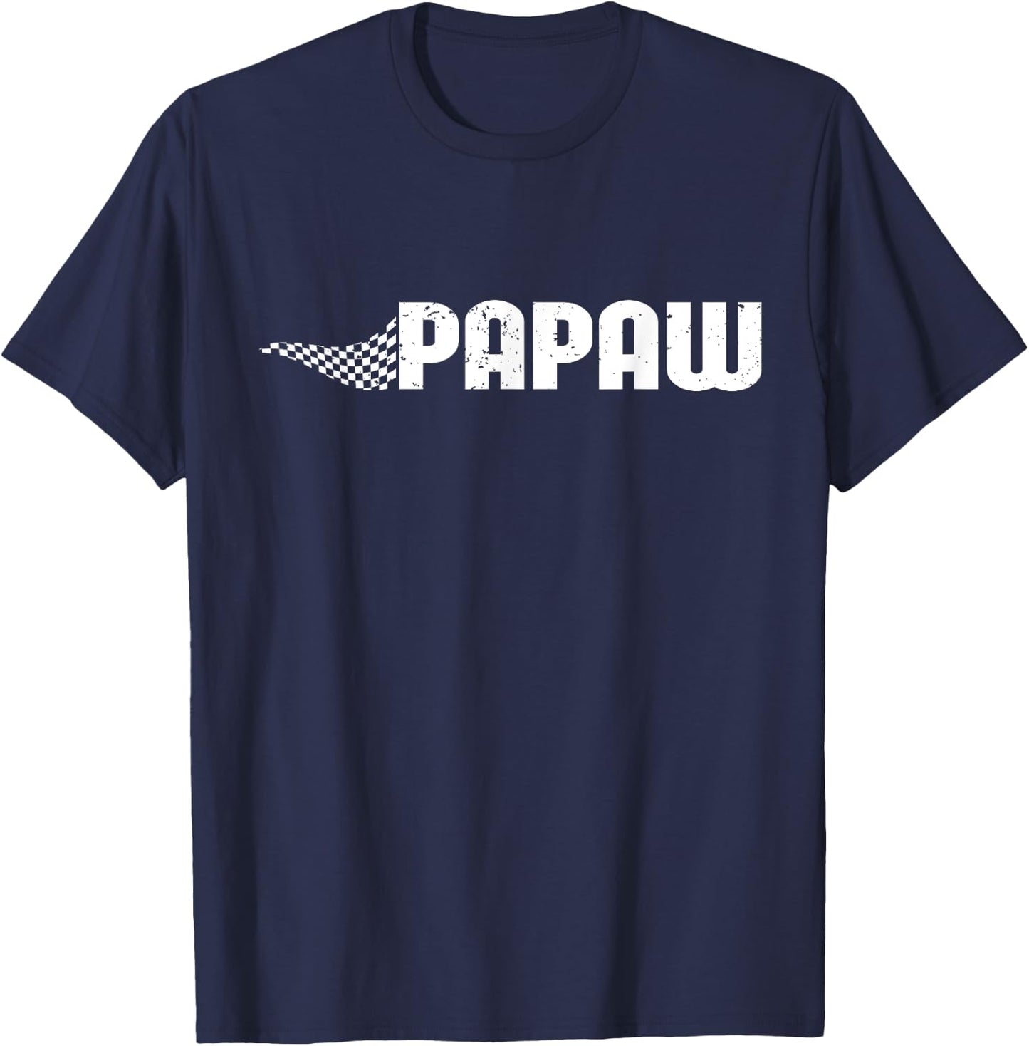 Pit Crew Papaw Racing Car Family Matching Birthday Party T-Shirt - T-Shirt | Navy