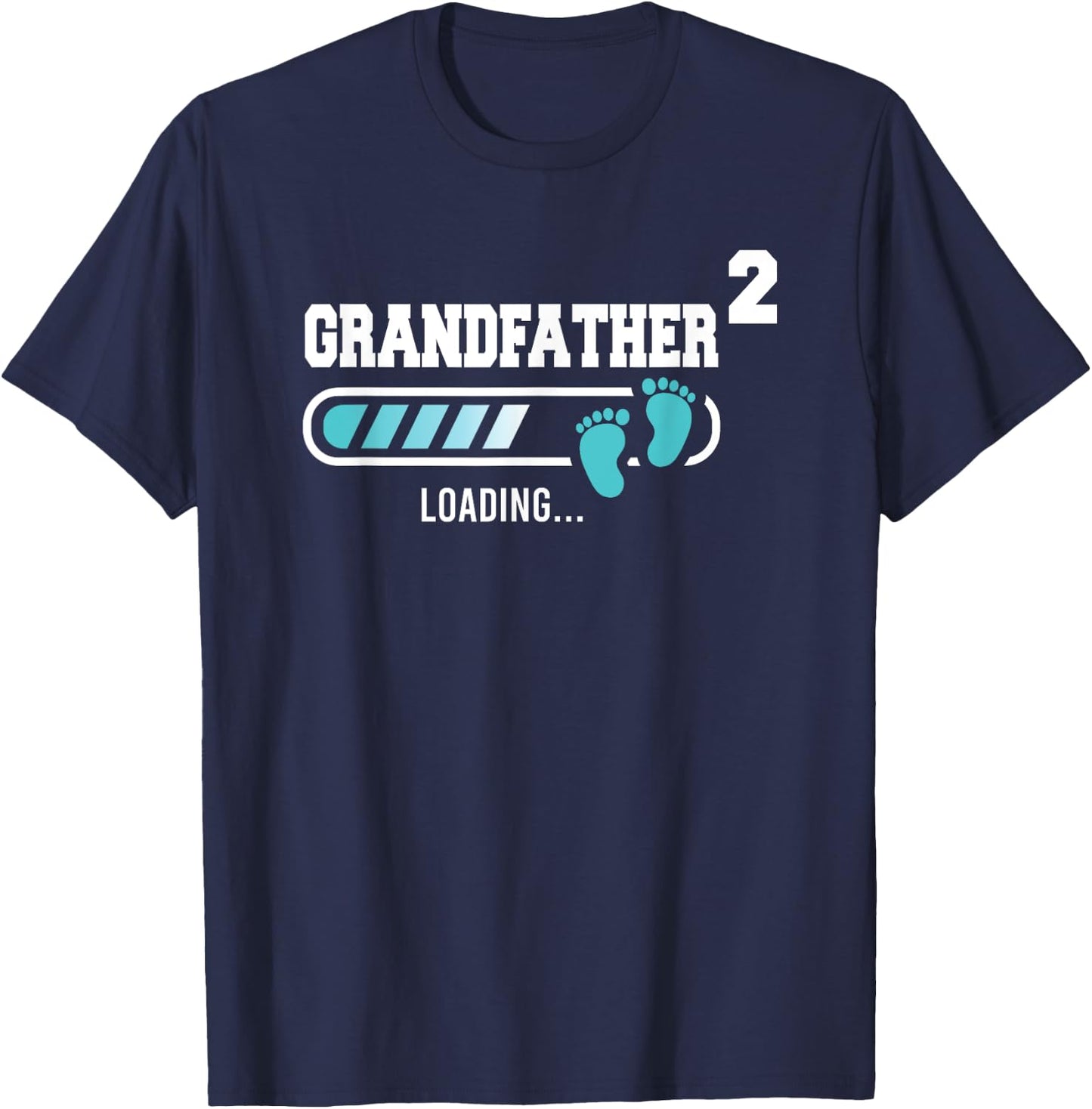 Grandfather 2 Second Time Grandpa Funny Grandpa Of Two T-Shirt - T-Shirt | Navy