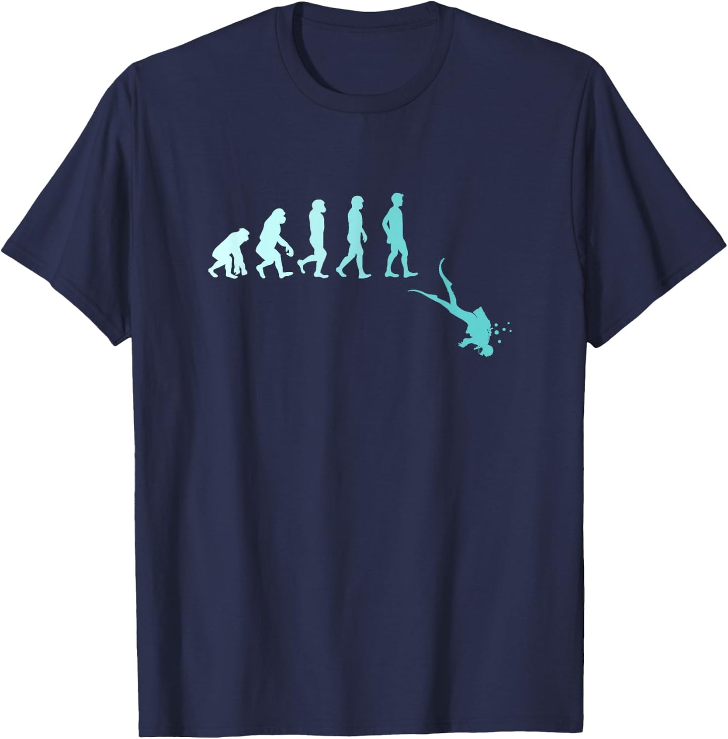 Scuba Diving Evolution of Scuba Diver T-Shirt - T-Shirt | Navy