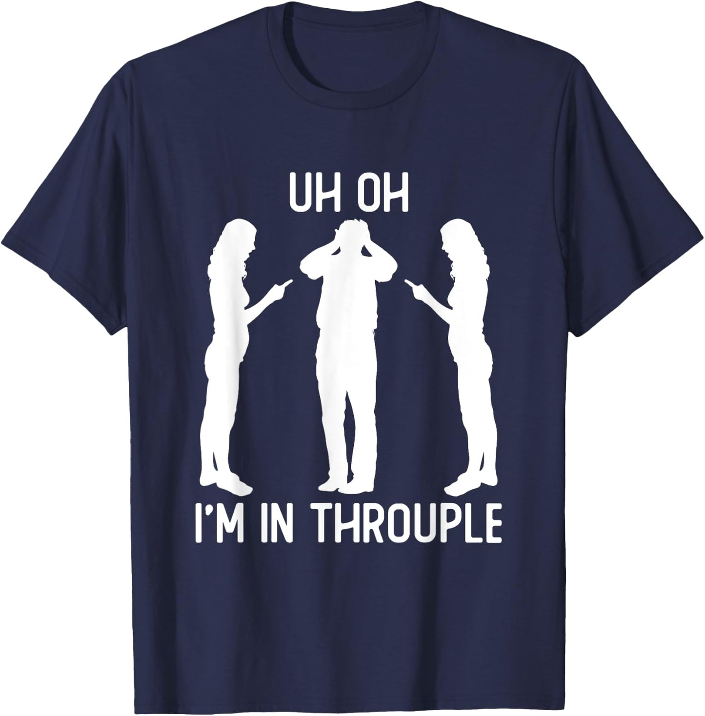 Polyamory Throuple Relationship Poly Pride Funny Polyamorous T-Shirt - T-Shirt | Navy