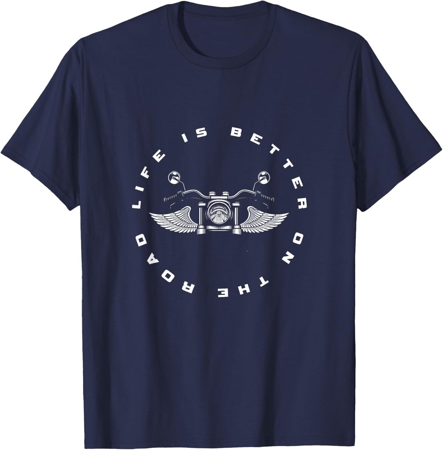 Motorcycle Clothing for Bikers -Kids Classic Fit Black Motorcycle T-Shirt - T-Shirt | Navy