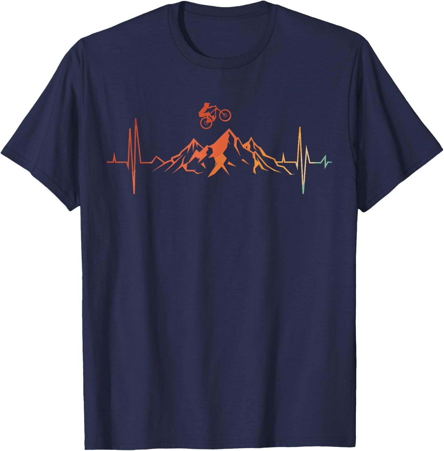 Mountain Bike Art Women Downhill Mountain Biker MTB T-Shirt - T-Shirt | Navy