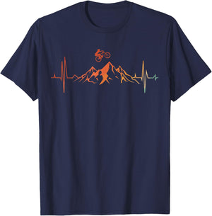 Mountain Bike Art Women Downhill Mountain Biker MTB T-Shirt - T-Shirt | Navy