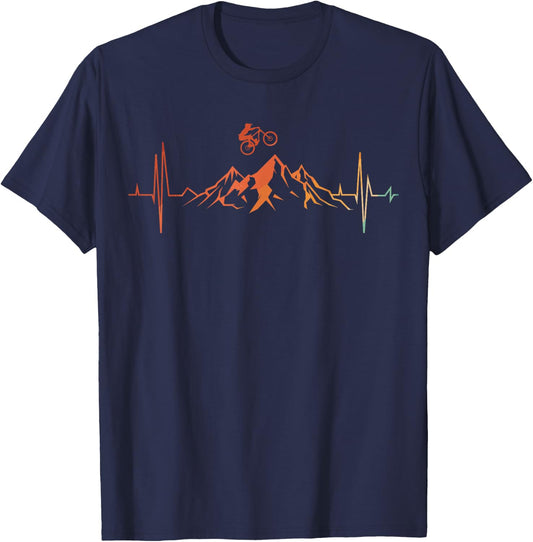 Mountain Bike Art Women Downhill Mountain Biker MTB T-Shirt - T-Shirt | Navy