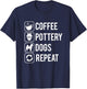 Coffee Pottery Dogs Clay Handmade Ceramics Artist T-Shirt - T-Shirt | Navy