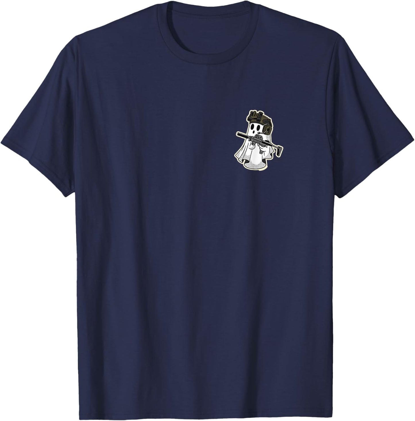SF Ghost - Spooky Scary Special Forces! Funny military ghost T-Shirt - T-Shirt | Navy