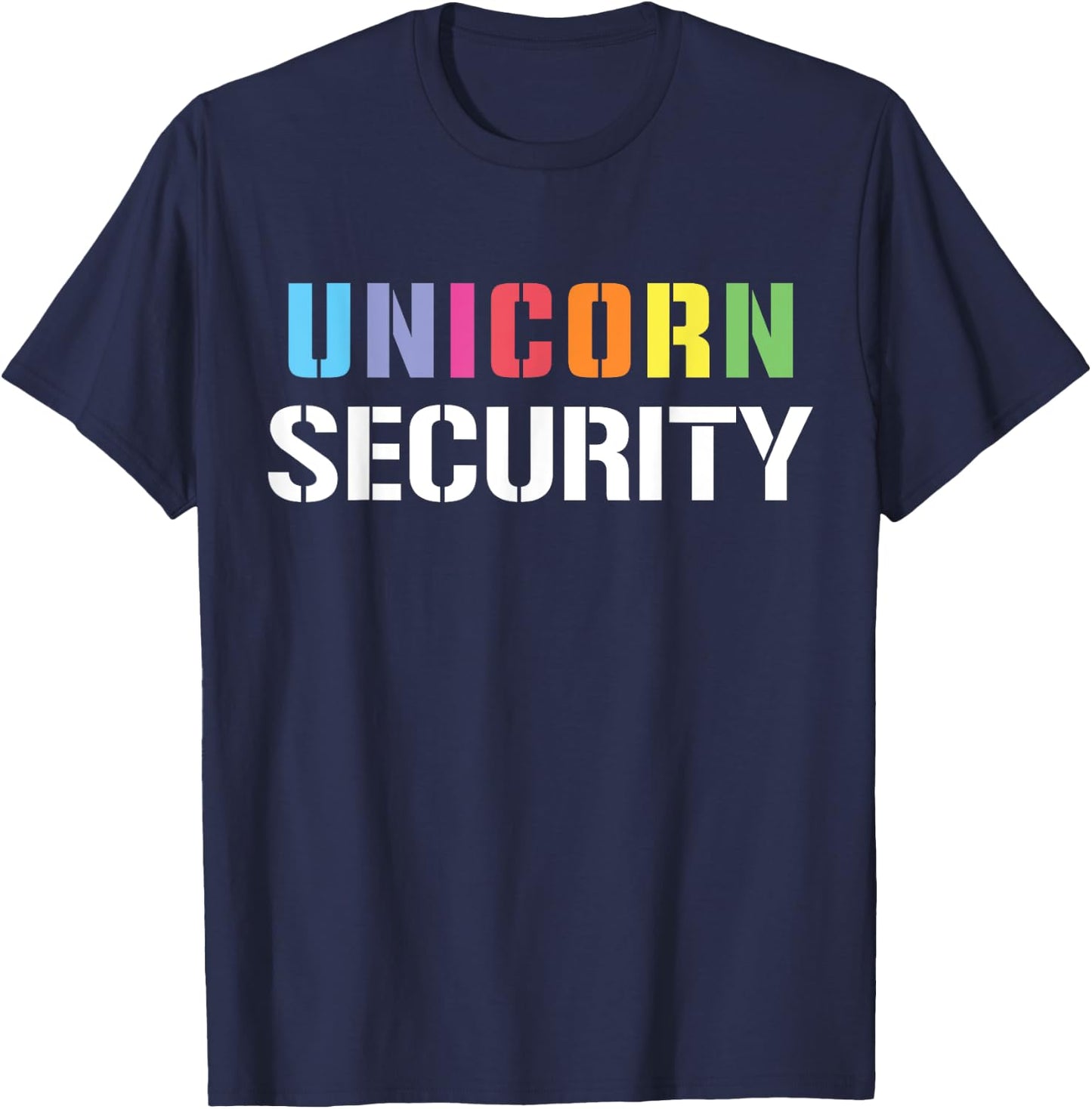 Halloween Dad Mom Daughter Adult Costume, Unicorn Security T-Shirt - T-Shirt | Navy