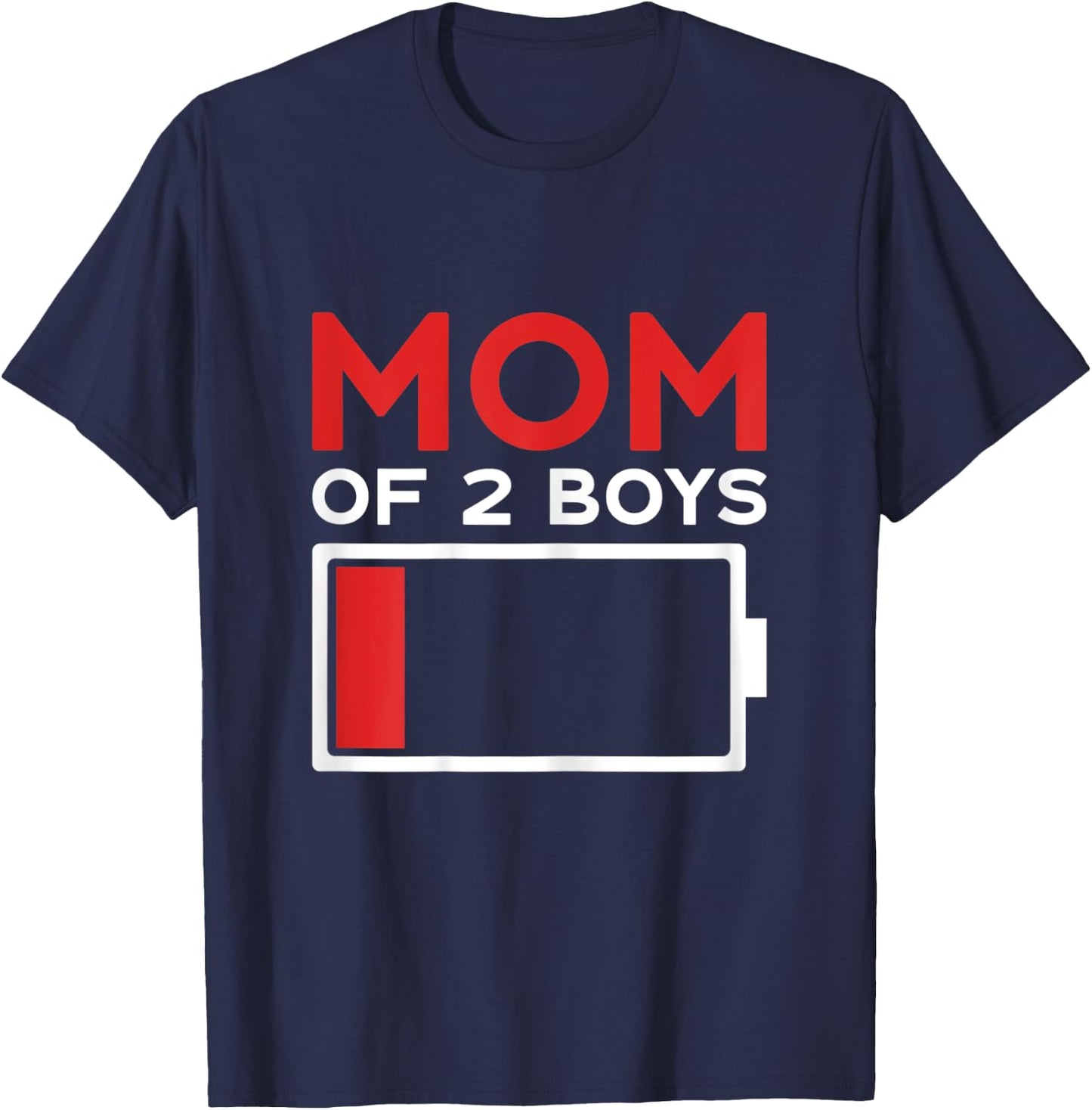 Mom of 2 Boys Mother's Day T-Shirt - T-Shirt | Navy