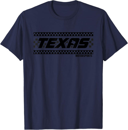 Checker Flag Texas Motorsport Racing Texas Pride Speedway T-Shirt - T-Shirt | Navy