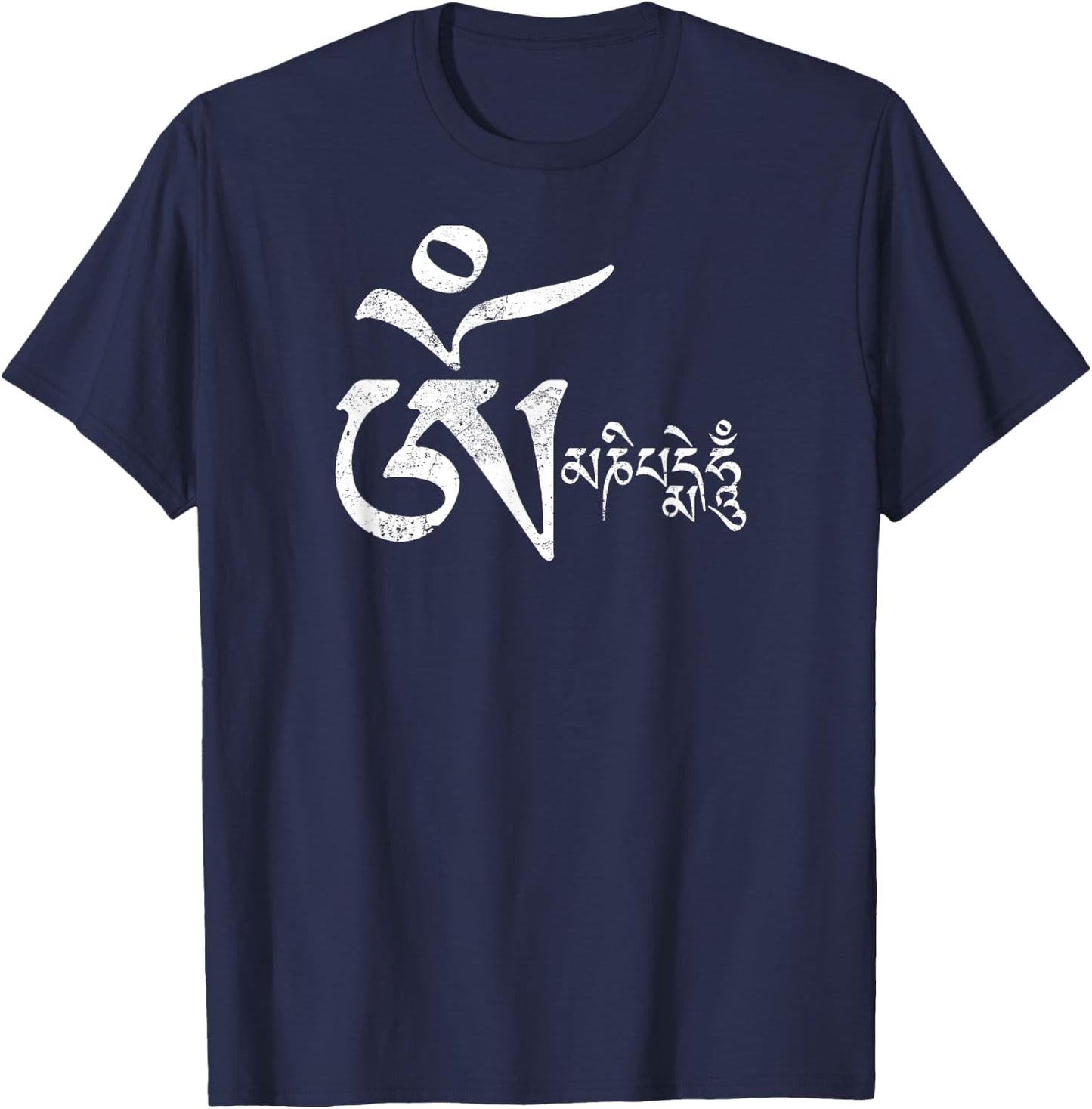 Mantra om mani padme hum yoga Buddhist zen meditation T-Shirt - T-Shirt | Navy