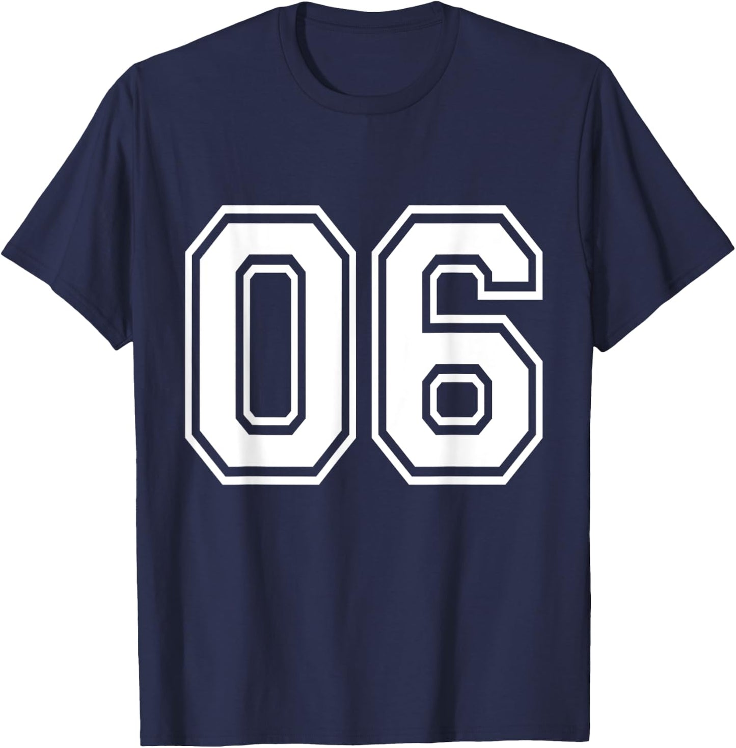 Number 06 Varsity Sports Team Jersey 6th Birthday 6 Years T-Shirt - T-Shirt | Navy