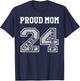 #proud Mom of 2024 Senior - Class of 24 Proud Mom - 2 W T-Shirt - T-Shirt | Navy