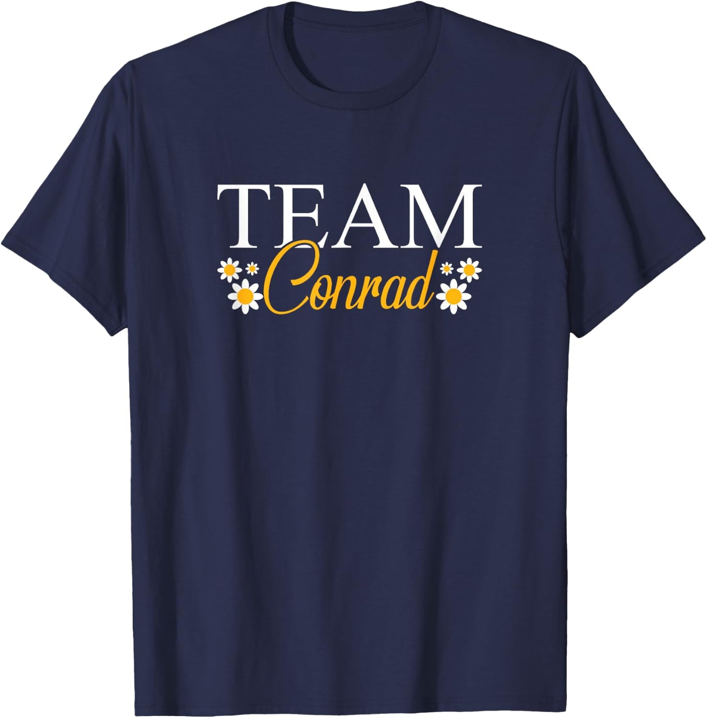 Team Conrad Kids -Adults Floral Black Small Classic Fit Short Sleeve T-Shirt - T-Shirt | Navy