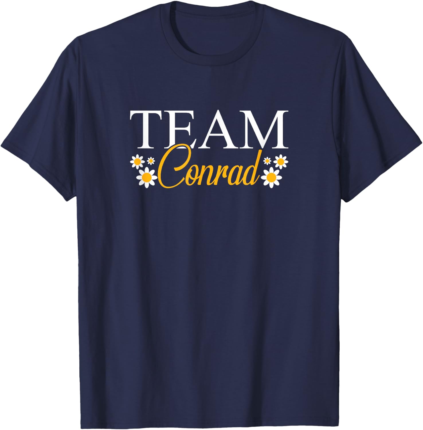 Team Conrad Kids -Adults Floral Black Small Classic Fit Short Sleeve T-Shirt - T-Shirt | Navy