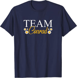 Team Conrad Kids -Adults Floral Black Small Classic Fit Short Sleeve T-Shirt - T-Shirt | Navy