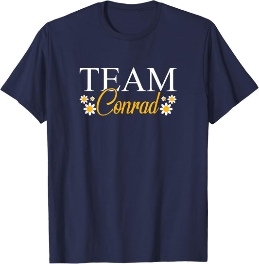 Team Conrad Kids -Adults Floral Black Small Classic Fit Short Sleeve T-Shirt - T-Shirt | Navy