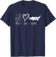 Dickinson High School - Dickinson Gators - Peace Love Gators T-Shirt - T-Shirt | Navy