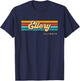 Vintage Sunset Stripes Ellery, Illinois T-Shirt - T-Shirt | Navy
