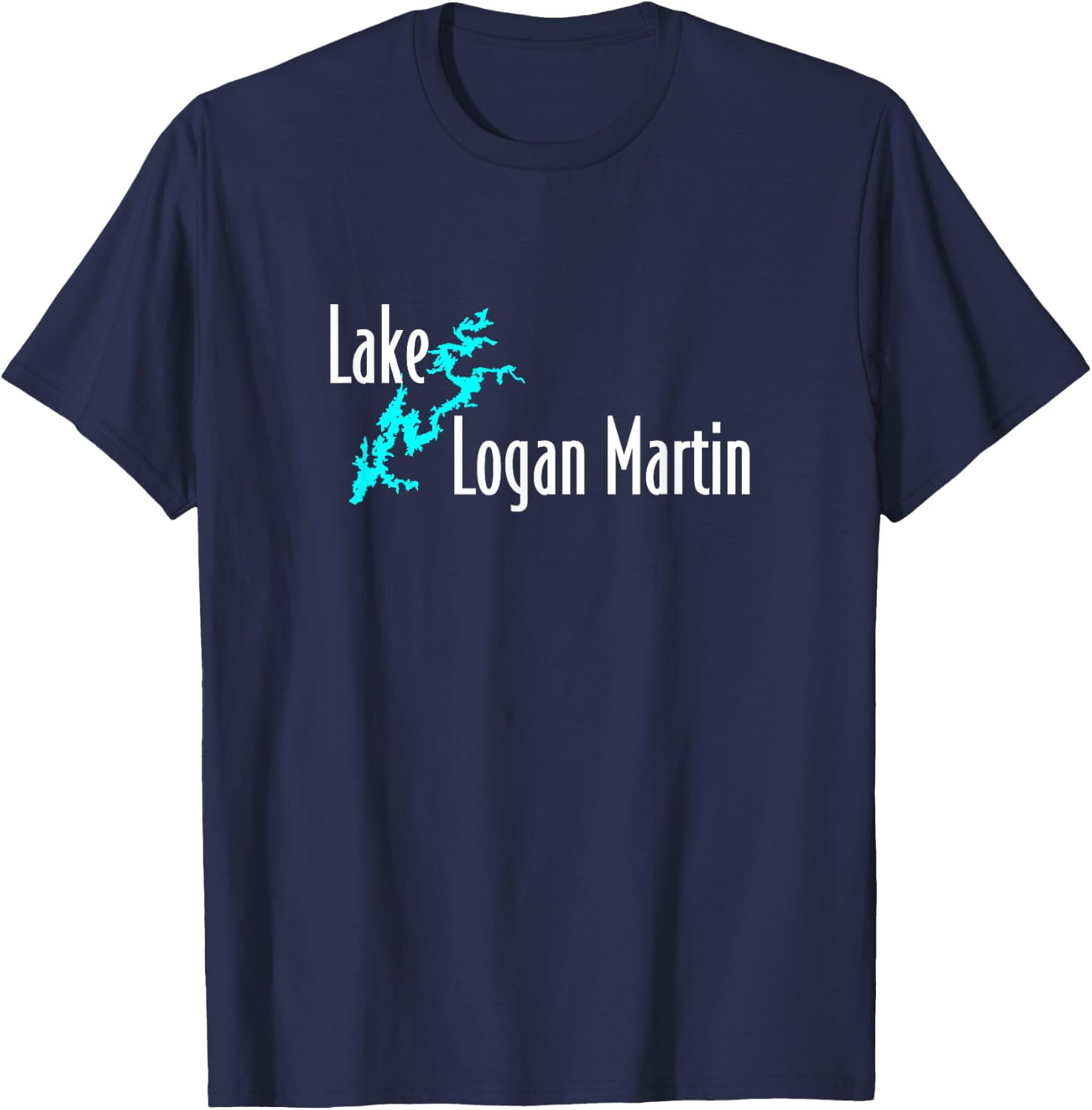 Minimalist Logan Martin Lake - Alabama T-Shirt - T-Shirt | Navy