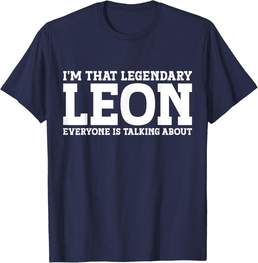 Leon Surname Funny Team Family Last Name Leon T-Shirt - T-Shirt | Navy
