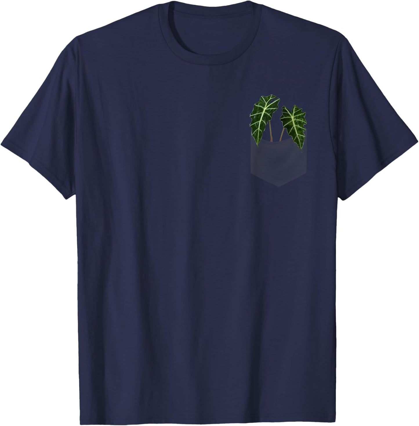 Elephant Ear Plants in pocket T-Shirt - T-Shirt | Navy