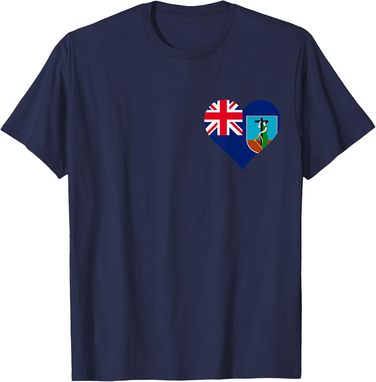 Montserrat Flag Heart Montserrat Gifts Love Montserrat T-Shirt - T-Shirt | Navy