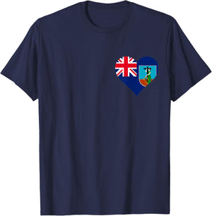 Montserrat Flag Heart Montserrat Gifts Love Montserrat T-Shirt - T-Shirt | Navy