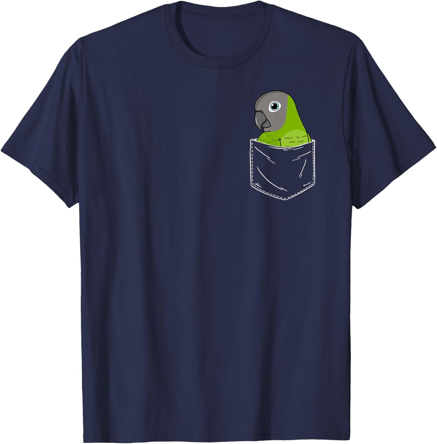 Cute Parrot In A Pocket I Dusky-headed Conure T-Shirt - T-Shirt | Navy