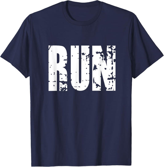 Run Motivational Shirt Retro Feel Runner T-Shirt - T-Shirt | Navy