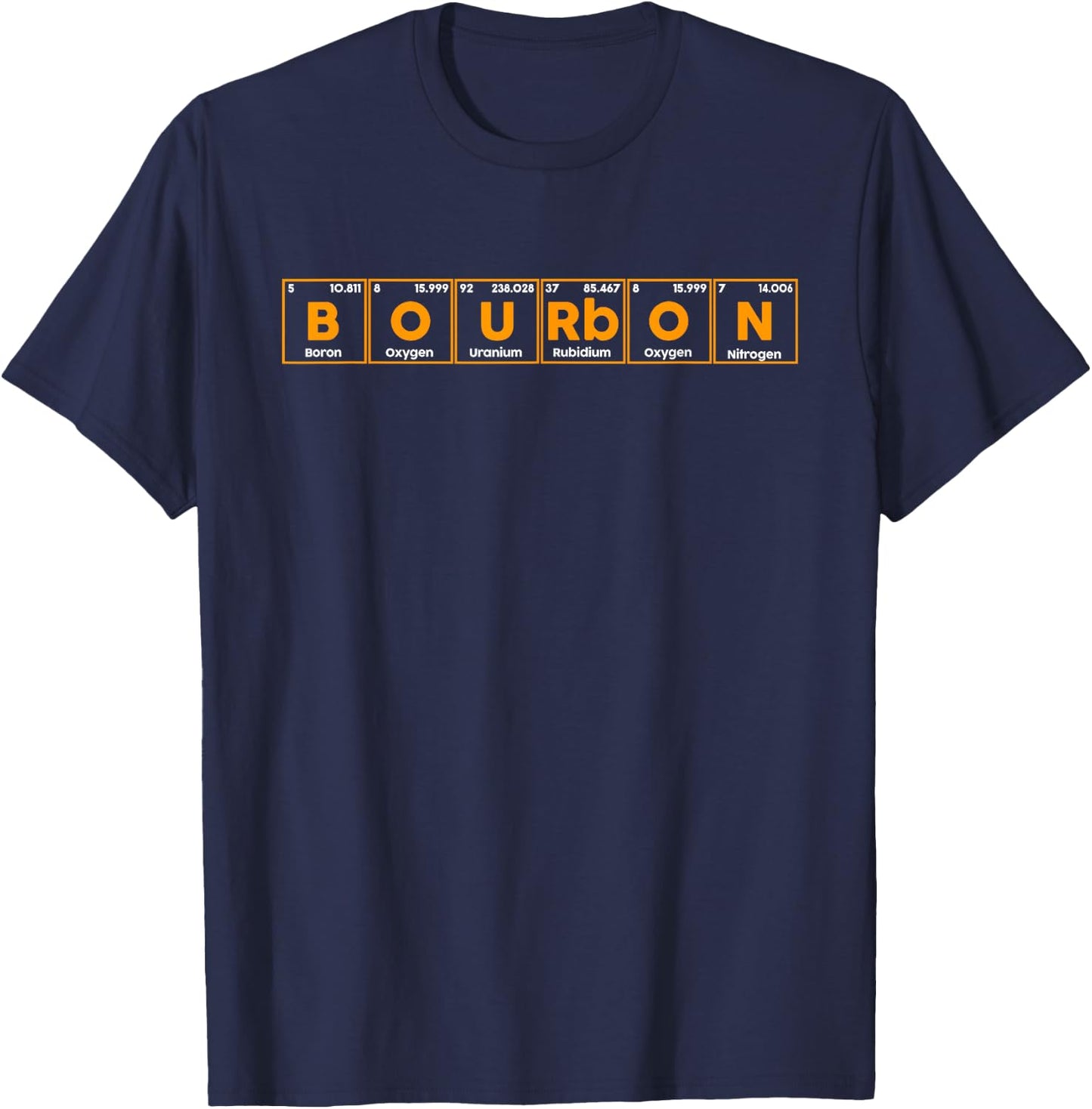 Bourbon Periodic Table of Elements Funny Graphic Bourbon T-Shirt - T-Shirt | Navy