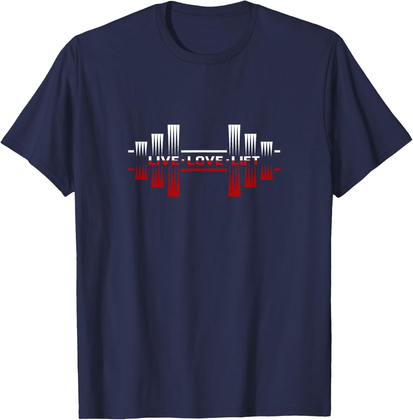 Live Love Lift Weight Powerlifting T-Shirt - T-Shirt | Navy