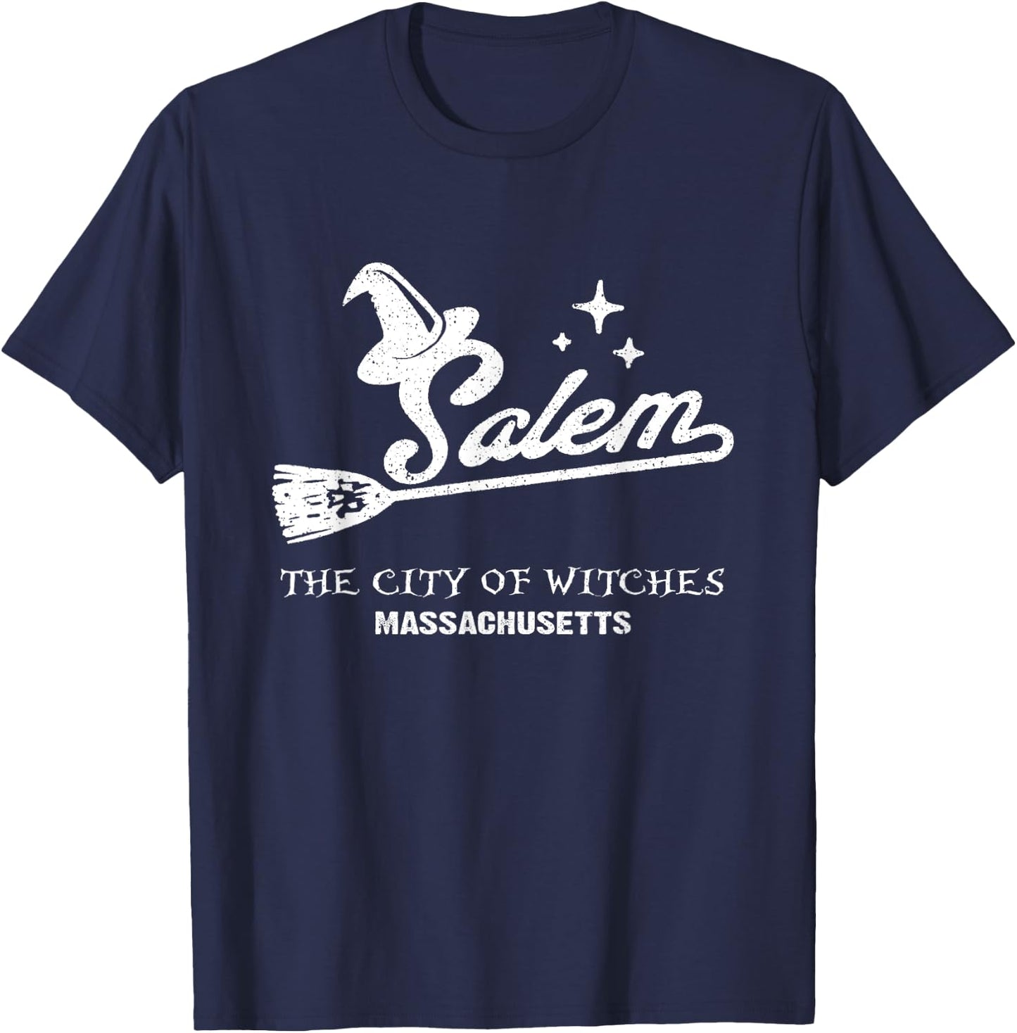 Vintage Salem Massachusetts Halloween City Of Witches T-Shirt - T-Shirt | Navy