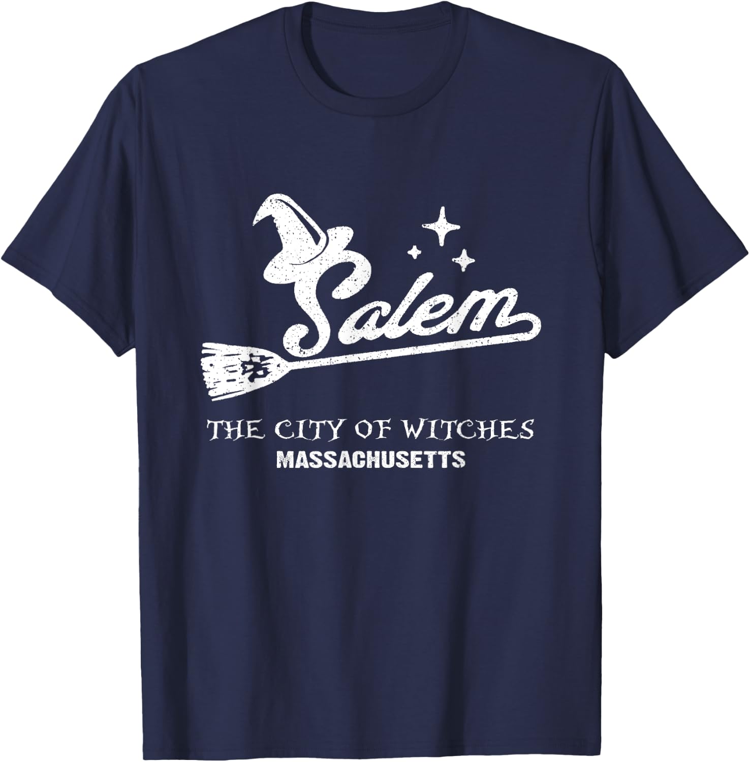 Vintage Salem Massachusetts Halloween City Of Witches T-Shirt - T-Shirt | Navy