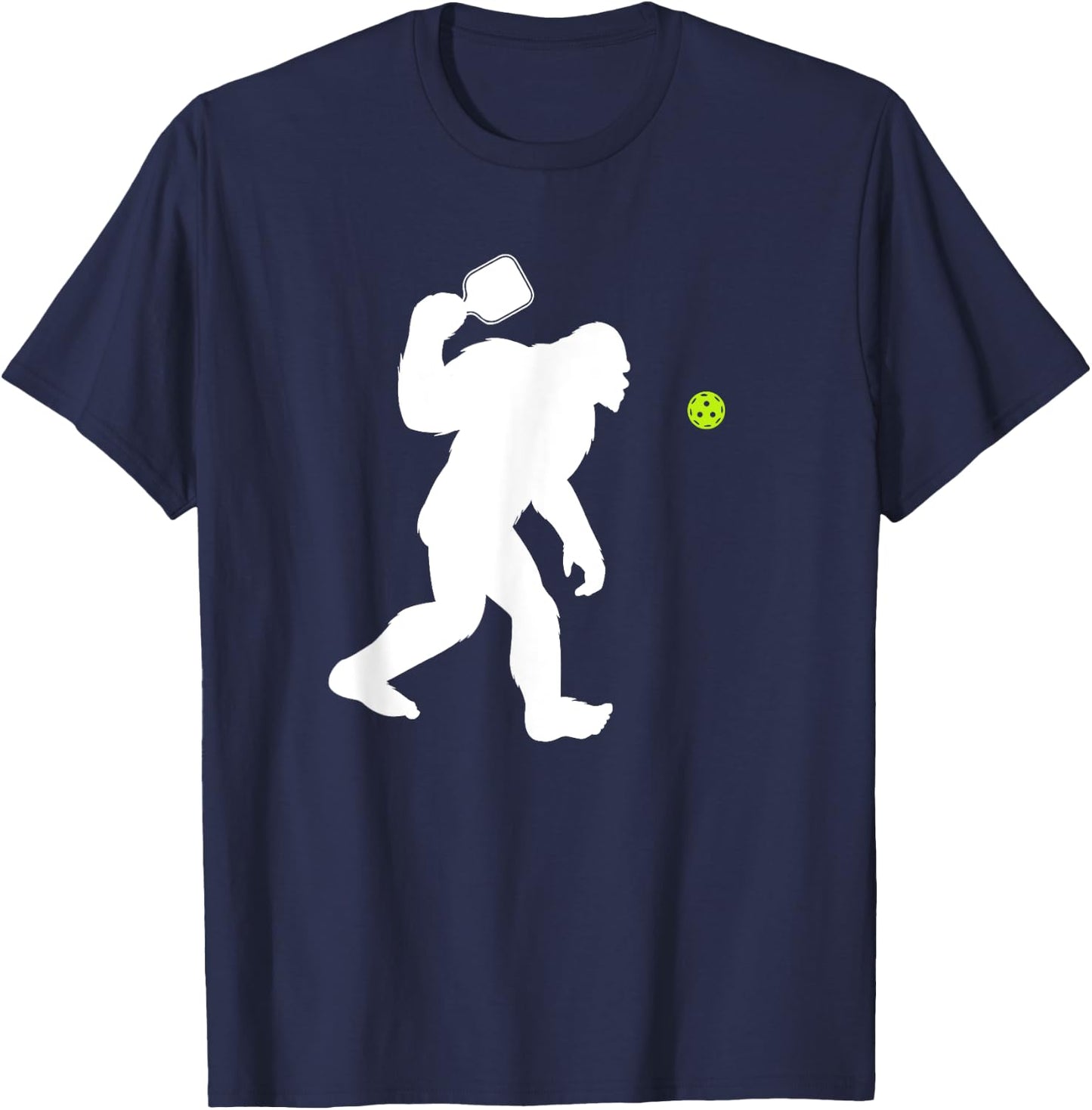 Bigfoot playing Pickleball T-Shirt - T-Shirt | Navy