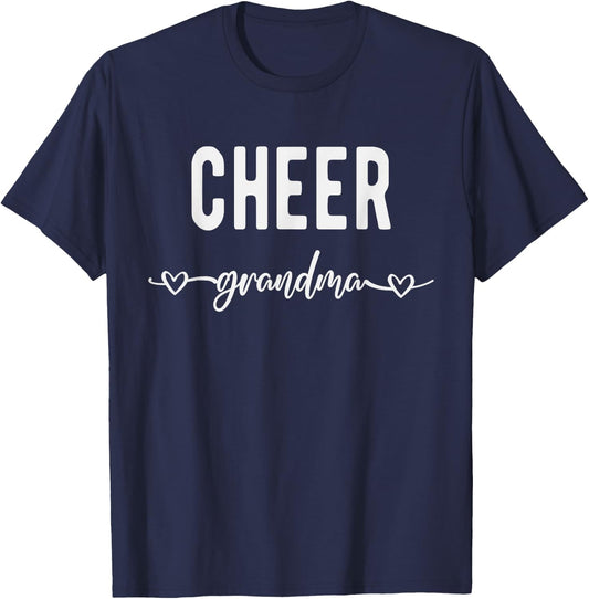 Cheer Grandma Funny Grandmother Cheerleader Cheerleading T-Shirt - T-Shirt | Navy