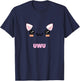 Kawaii Gamer Girl UwU with Cat Design T-Shirt - T-Shirt | Navy