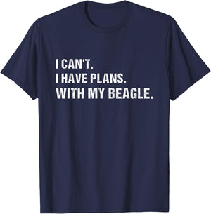 Dog I Can't. I Have Plans. With My Beagle T-Shirt - T-Shirt | Navy