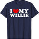 I Love My Willie, I Heart My Willie T-Shirt - T-Shirt | Navy