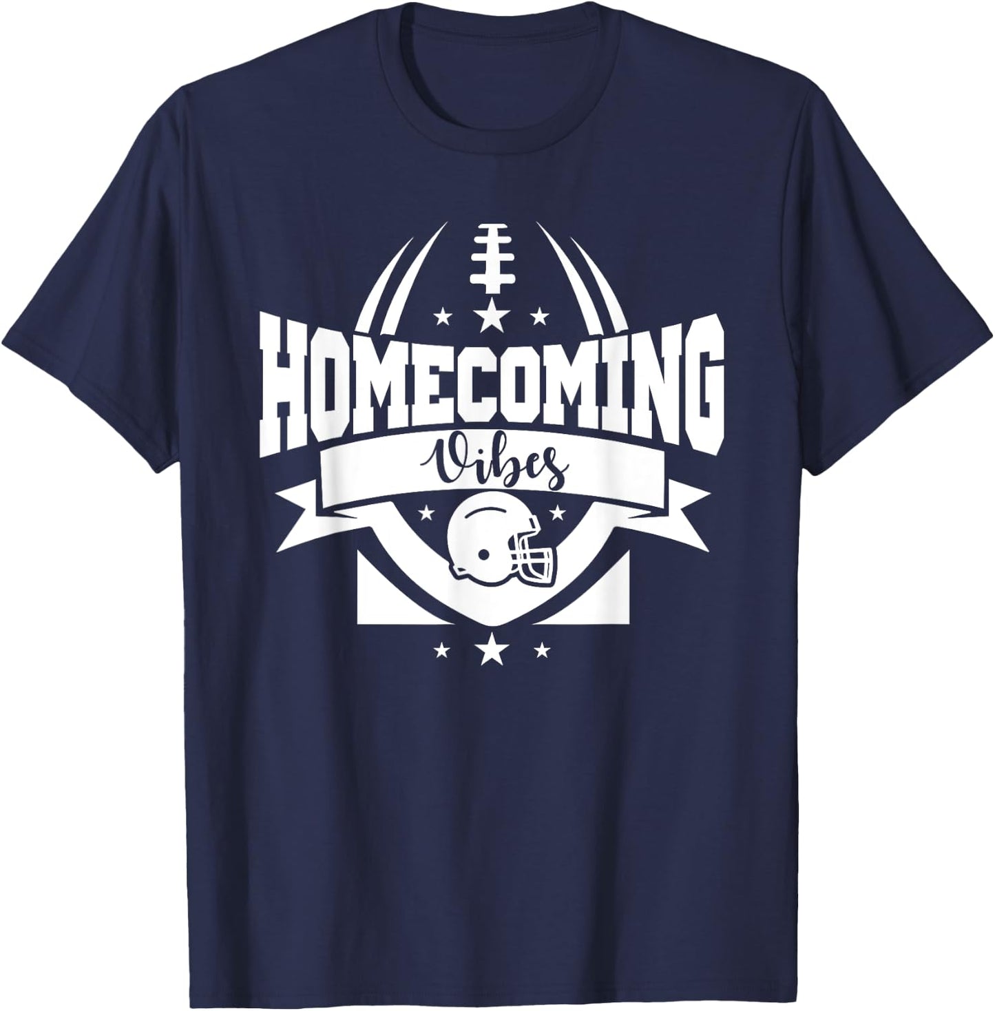 Hoco 2023 Homecoming Vibes Football Game Day School Reunion T-Shirt - T-Shirt | Navy