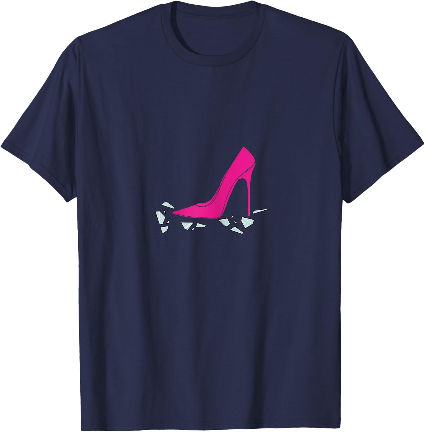 Break the glass ceiling empowerment (pink heel) T-Shirt - T-Shirt | Navy