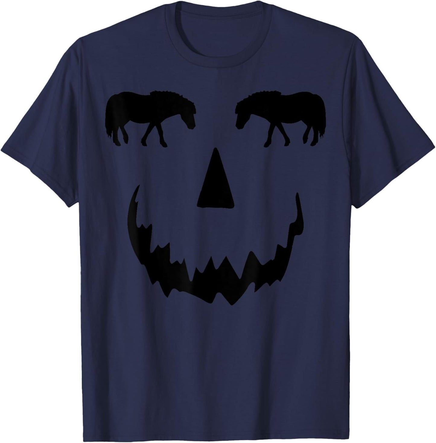 pumpkin Miniature Horse Tiny Horse halloween T-Shirt - T-Shirt | Navy