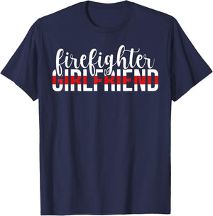 Firefighter Girlfriend Proud Fireman Girlfriend T-Shirt - T-Shirt | Navy