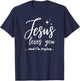 Jesus Loves You And I'm Trying Funny Christian Evangelism T-Shirt - T-Shirt | Navy