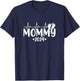 Mommy 2024 Heartbeat 1st time Pregnancy Announcement Mom T-Shirt - T-Shirt | Navy