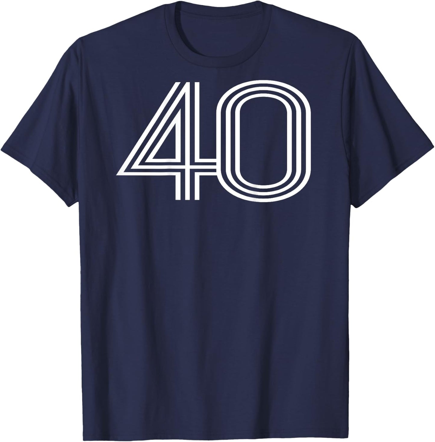 Number 40 Shirt Baseball Football Soccer Back Print Jersey T-Shirt - T-Shirt | Navy